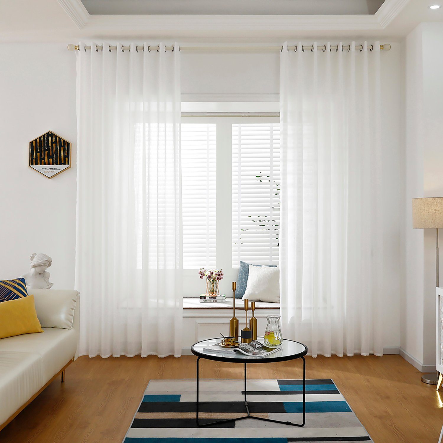 Gardine, Modern HOMEIDEAS, (2 Vorhang St), Ösen transparent, Voile