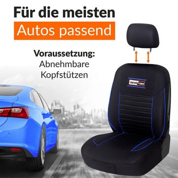 Upgrade4cars Autositzbezug SportsLine, 9-teiliges Set, 2 Vordersitzbezüge, 2 Rücksitzbezüge und 5 Kopfstützenbezüge, Stilvolles Linien-Design