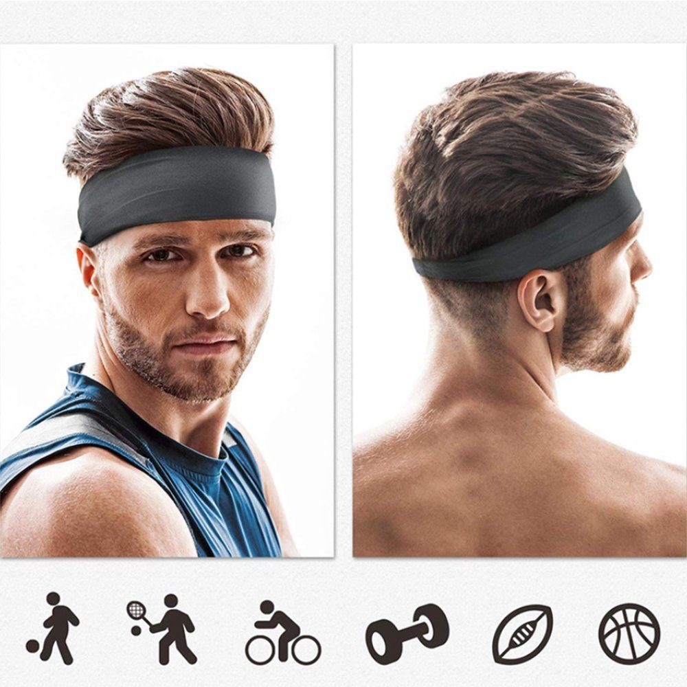 SRRINM Haarband Sport-Stirnband Training, Feuchtigkeitsregulierung 4-tlg.