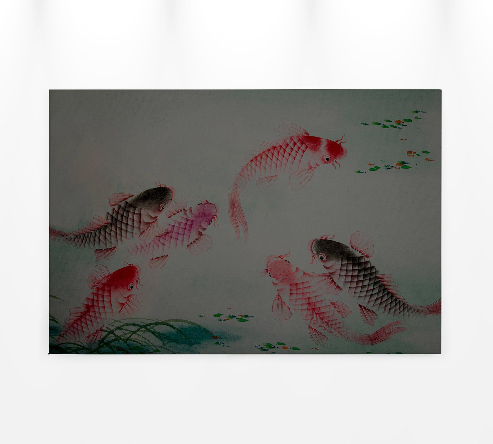 A.S. Création Leinwandbild, Fische Leinwandbild Grau Rot 90x60 DD120400  Keilrahmenbild Kois Tiere Wandbild online kaufen | OTTO