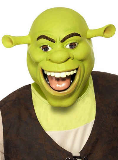 Smiffys Verkleidungsmaske Original Shrek, Original lizenzierte Latexmaske aus dem Animationsspaß “Shrek”