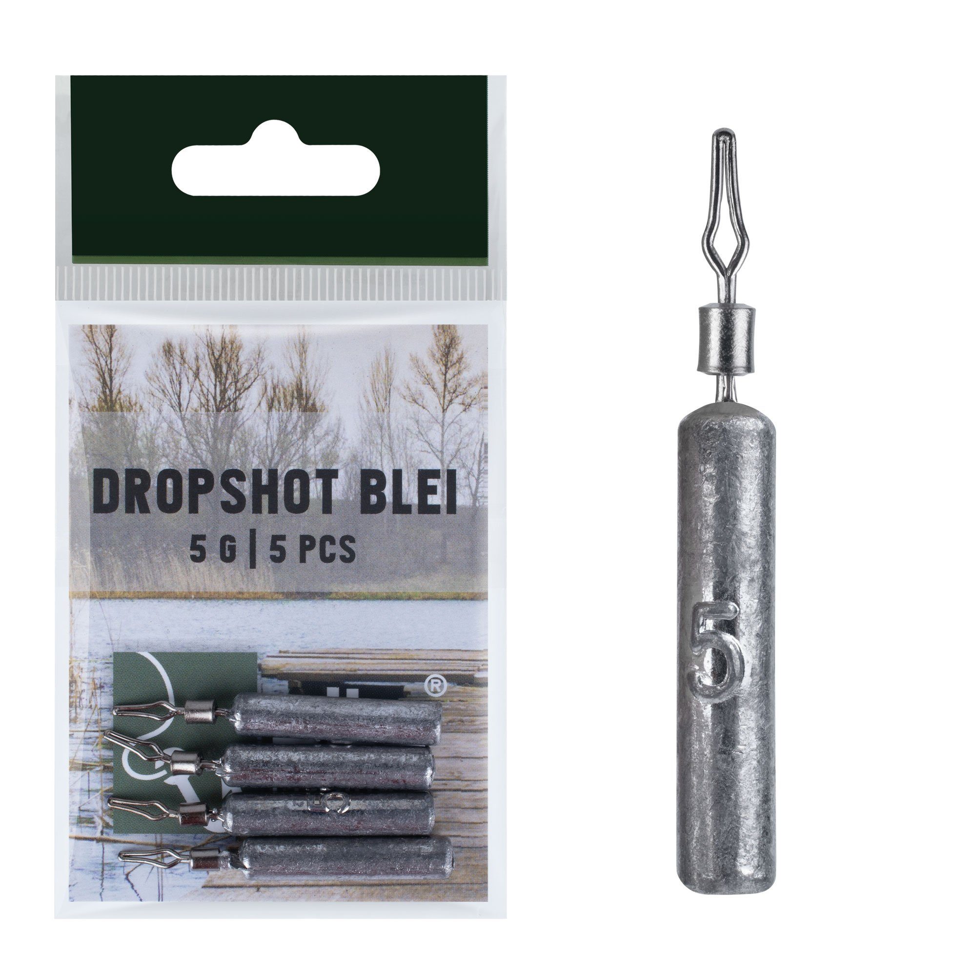 Drop-Shot-Blei 5 Stück Stabblei 5g - Angelblei für Finesse Angeln - Grundblei