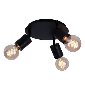 etc-shop LED Deckenspot, Leuchtmittel nicht inklusive, Deckenleuchte 3 Flammig Deckenstrahler schwenkbar schwarz E27 Metall