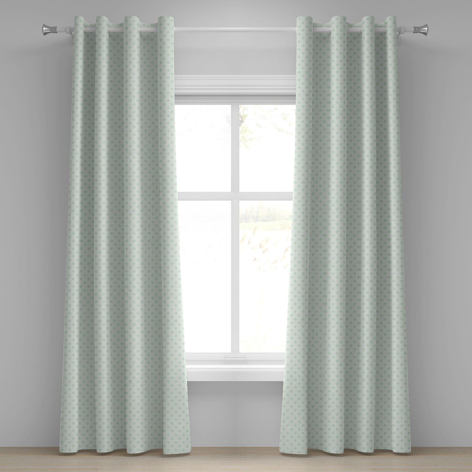 Gardine Dekorative 2-Panel-Fenstervorhänge für Schlafzimmer Wohnzimmer, Abakuhaus, Retro Tupfen-Klassiker