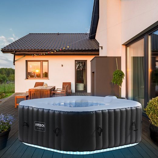 Arebos Whirlpool mit LED-Beleuchtung