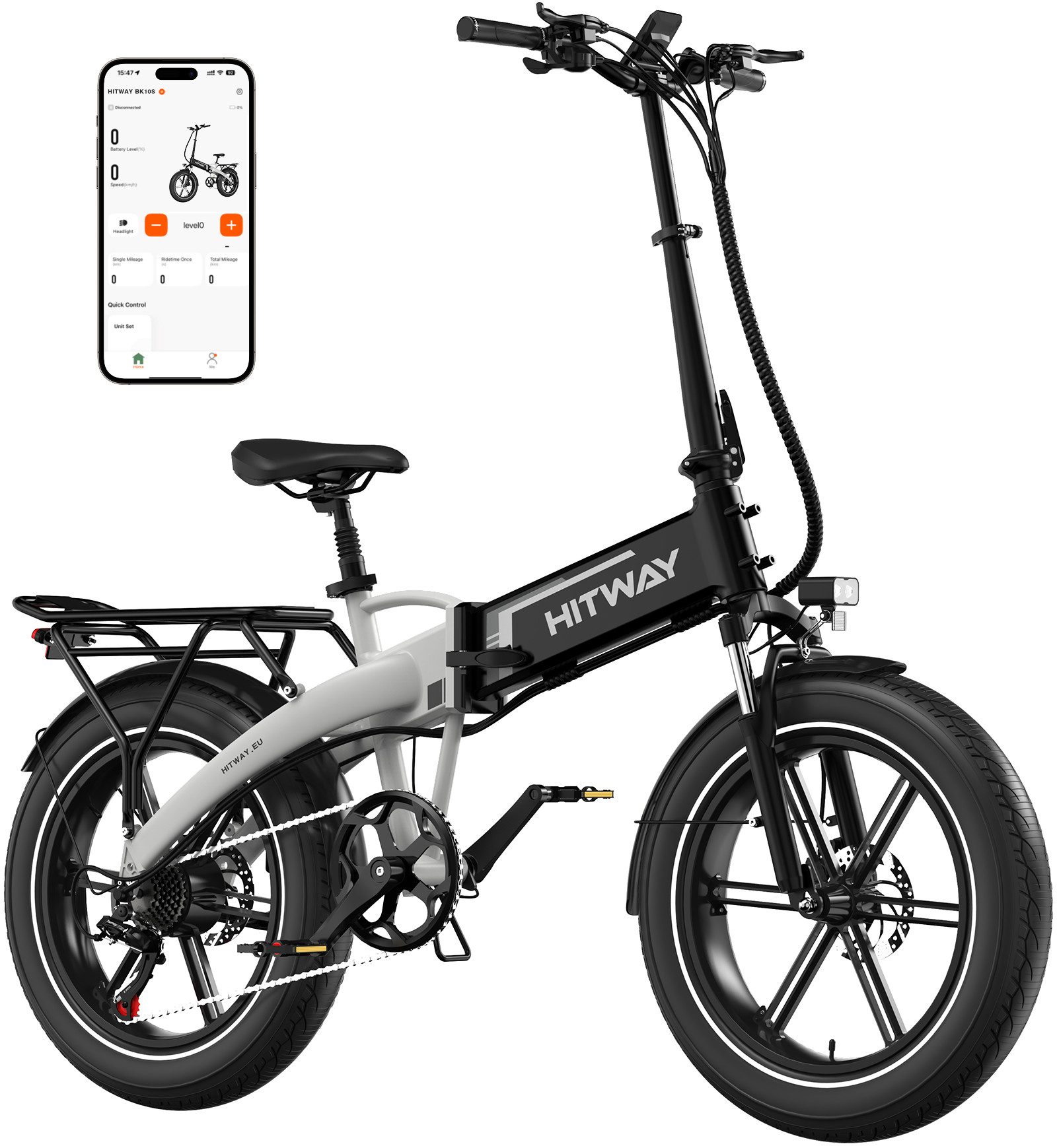 E-Bike Faltrad 20*4,0 zoll Elektrofahrrad mit 48V13Ah Akku Pedelec