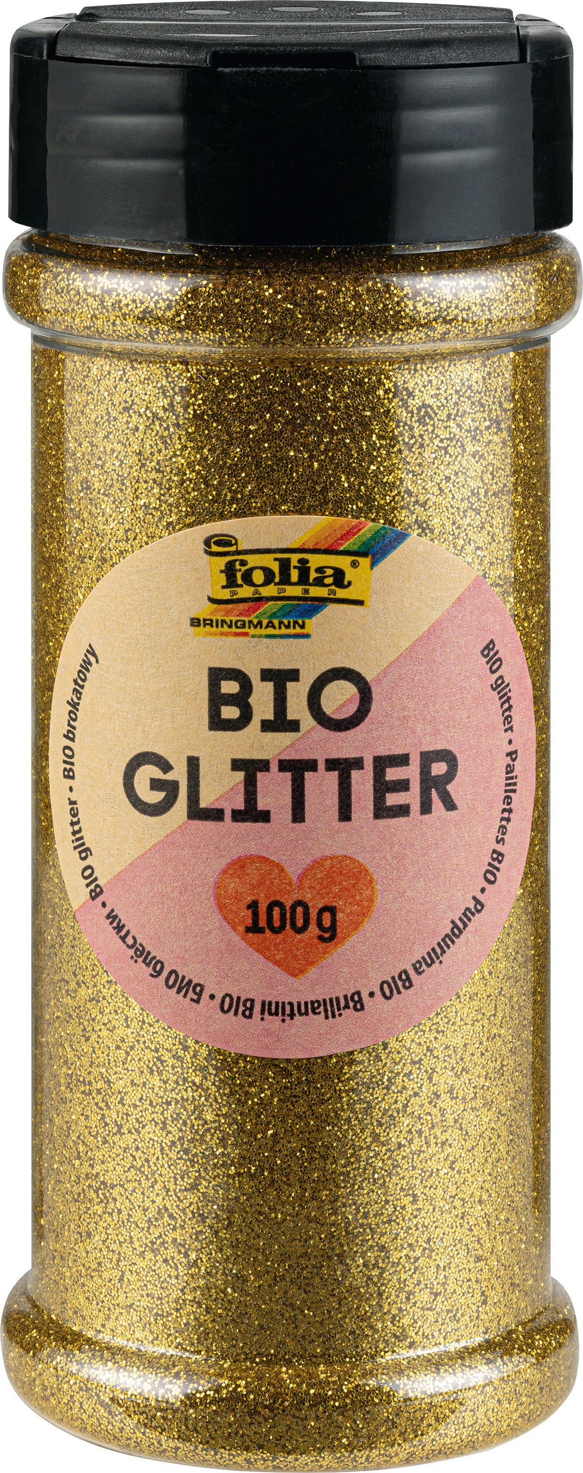 Folia Streudeko Bio-Glitter Gold oder Silber, 100g