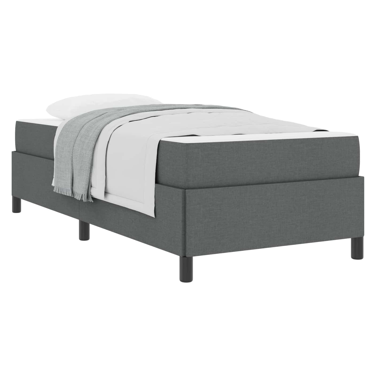 Bett Boxspringbett Dunkelgrau 80 x 200 cm Stoff