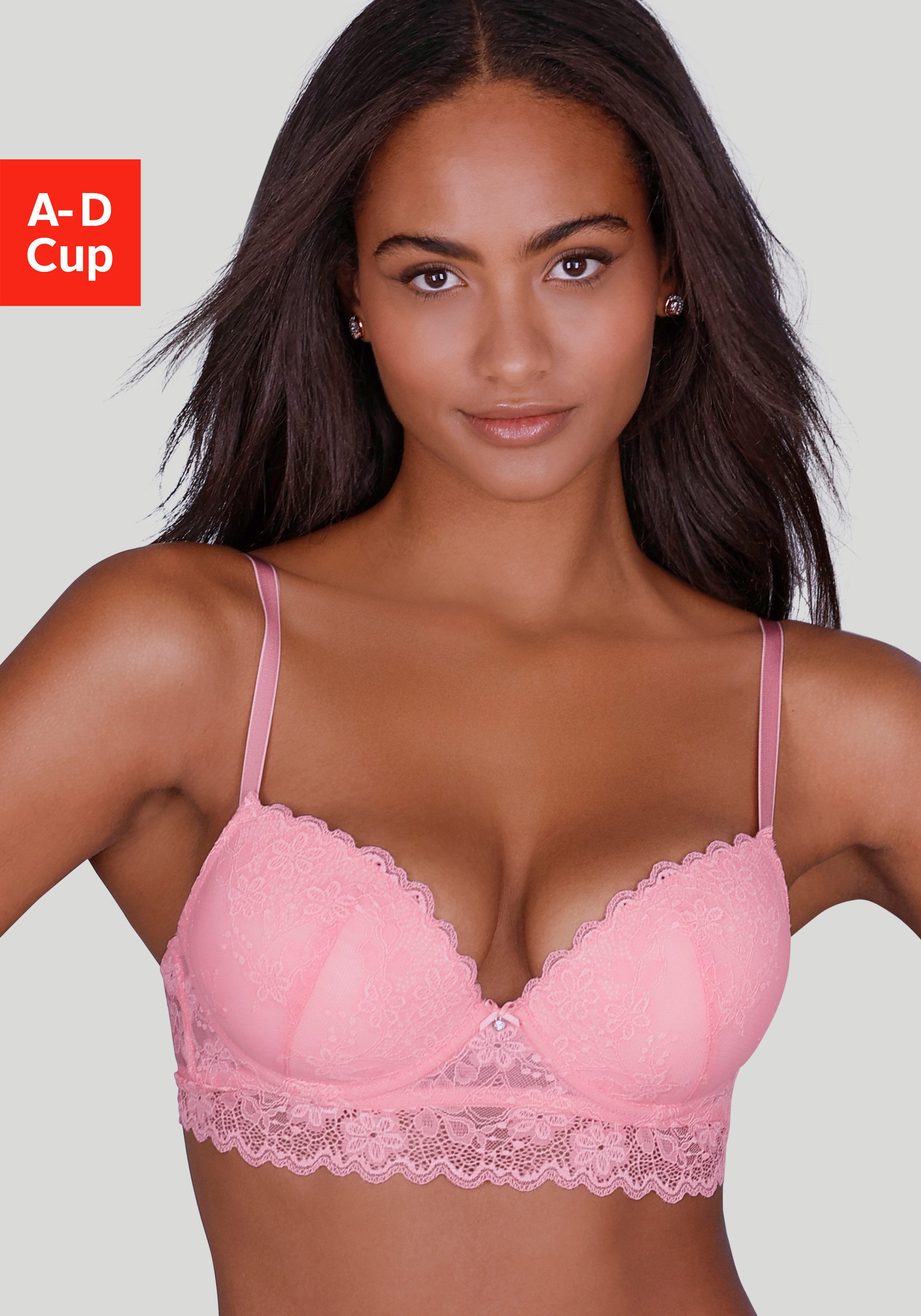 Vivance by Lascana Push-up-BH Julia aus Jacquardspitze in leichter Longform, sexy Dessous