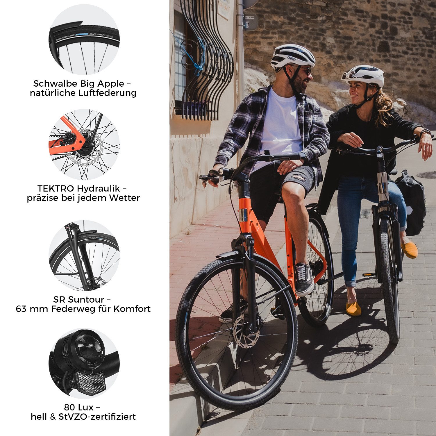 DERUIZ E-Bike Cityrad 28 Zoll, Kettenantrieb/Riemenantrieb, Bluetooth und APP, max. 110km, Heckmotor, 360 Wh, (Traglast ca. 140kg, nur ca. 20kg, Elektrofahrrad für Damen und Herren), Kadenz- und Drehmomentsensor, Routenaufzeichnung, Tiefeinsteiger