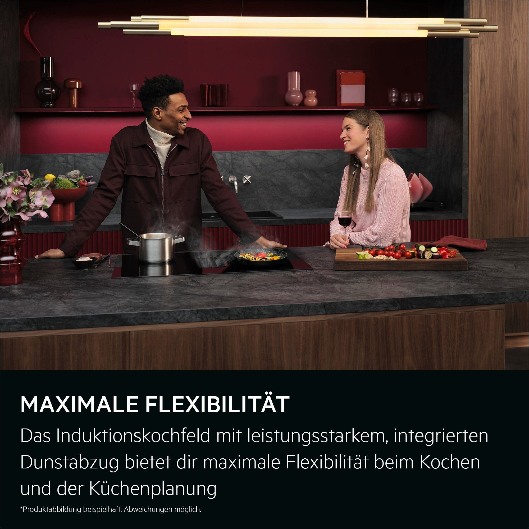 AEG Kochfeld mit Dunstabzug 5000 TT84CA0FRB, Induktionskochen mit integr. Dunstabzug: frische Luft, Made in Germany