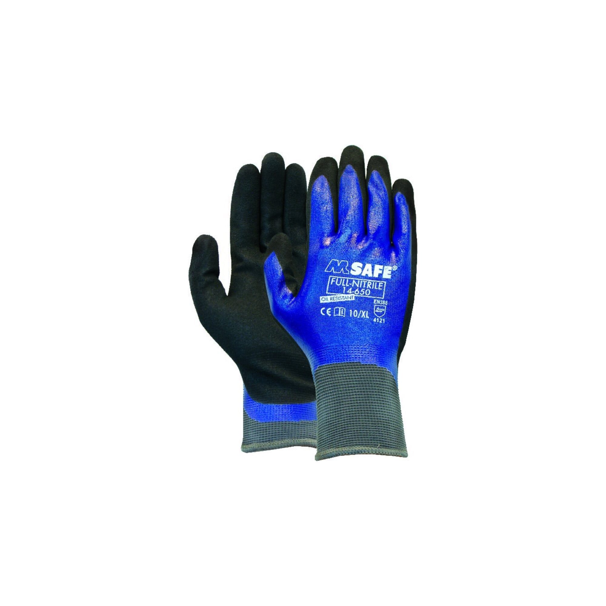 Majestic Chemikalien-Schutzhandschuhe Handschuh M-Safe 14-650,Nitril, Gr. 10, vollbeschichtet 12 Stk