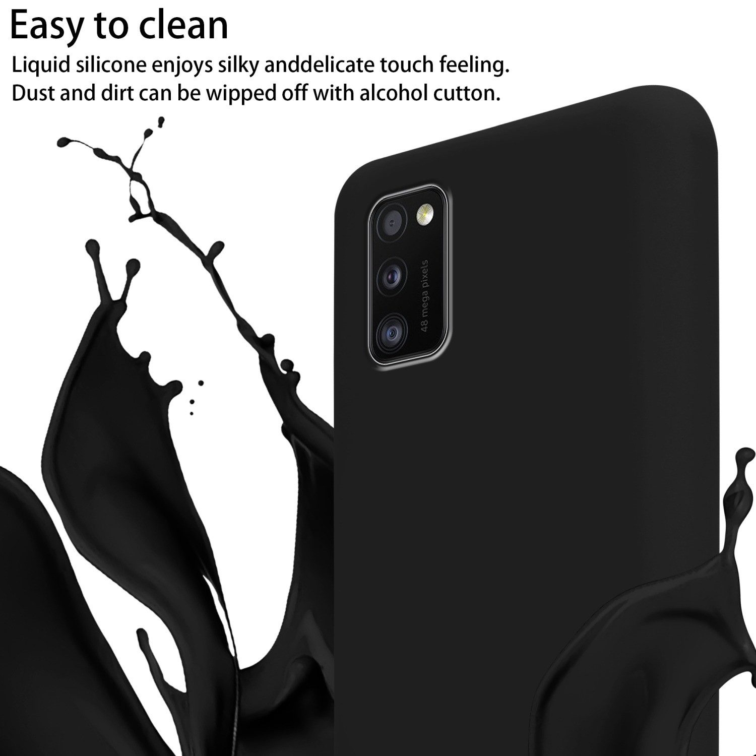 Cadorabo Handyhülle für Samsung Galaxy A41 Kette Samsung Galaxy A41, TPU Silikon Handy Schutzhülle - Hülle - Liquid Style - mit Handykette