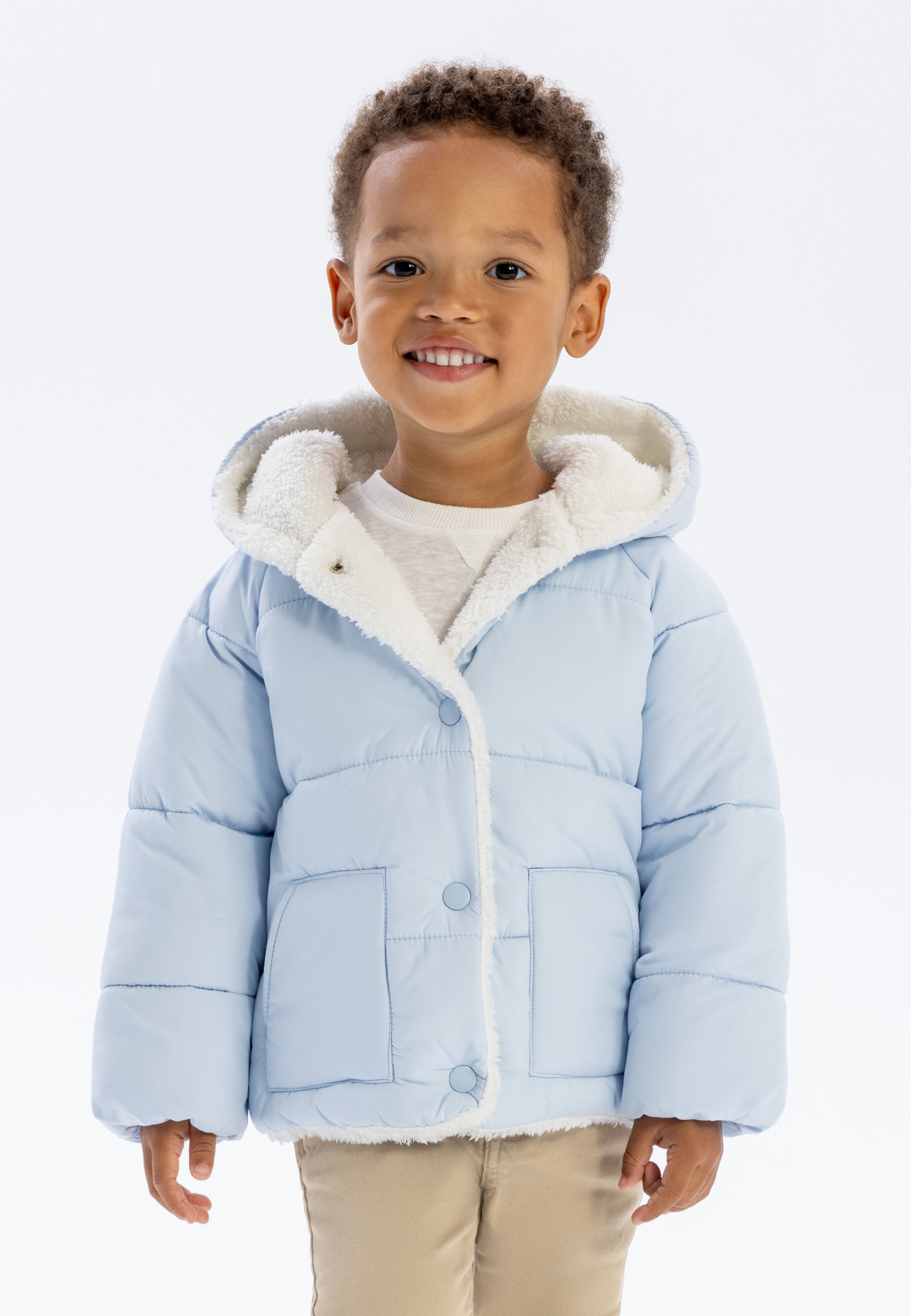 MINOTI Winterjacke Gefütterte Jacke mit Teddystoff Teddystoff auf der Innenseite