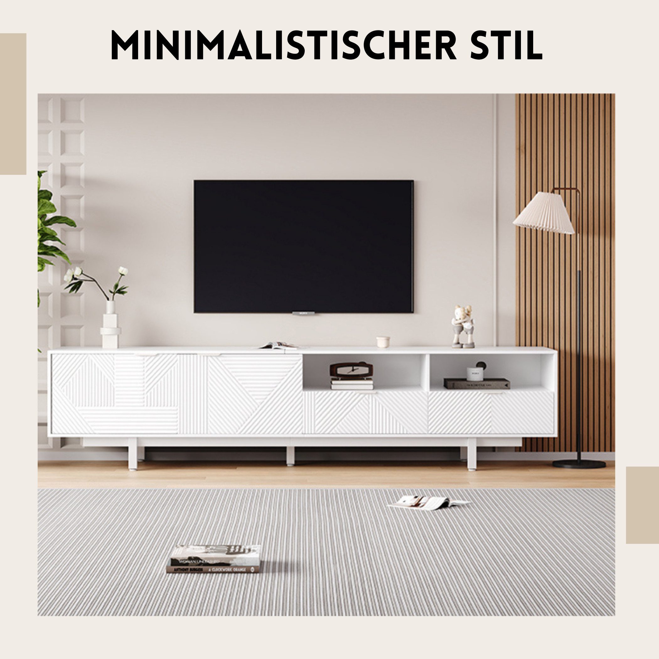 SeedWave Lowboard Einfarbiger TV-Schrank mit 2 günstig online kaufen