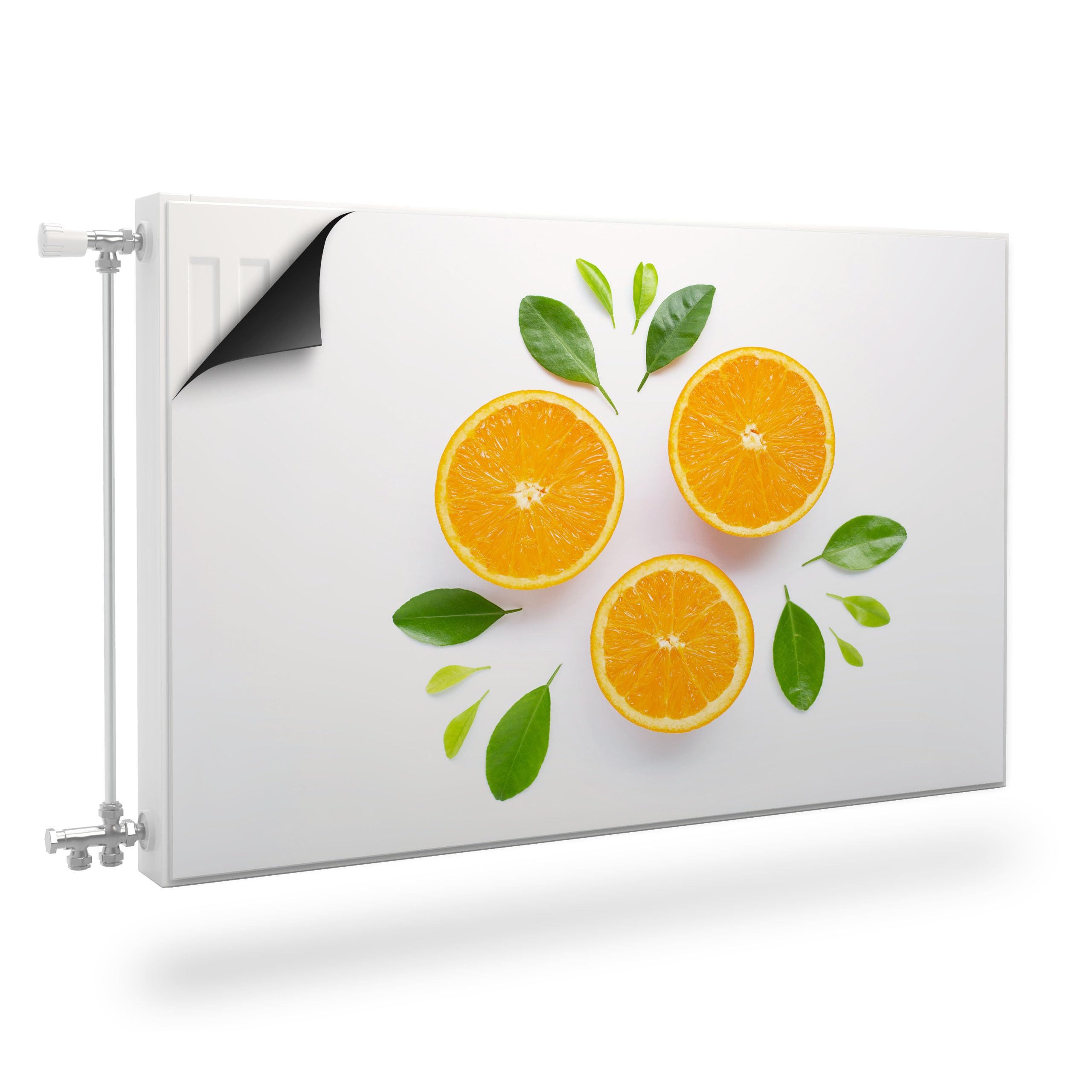 Muralo Magnetfolie Heizkörperverkleidung – Heizkörperabdeckung magnetisch Magnetmatte, Saftige Orangen – Modell 37 – 80x60 cm, abriebfest, abwischbar