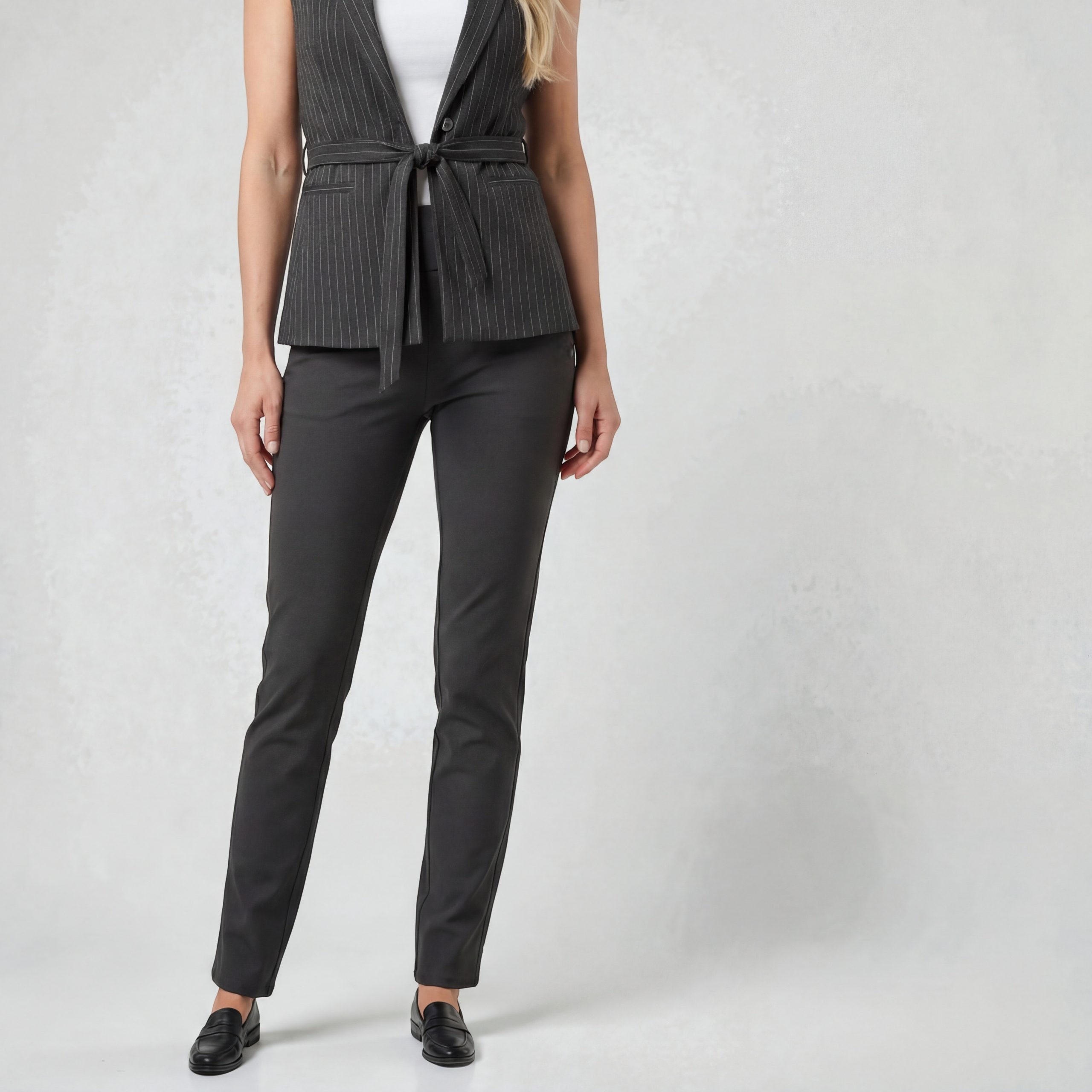 Aurela Damenmode Stretch-Hose Damen Leggings Schlupfhose mit Komfort Bund High Waist mit breitem Gummibund