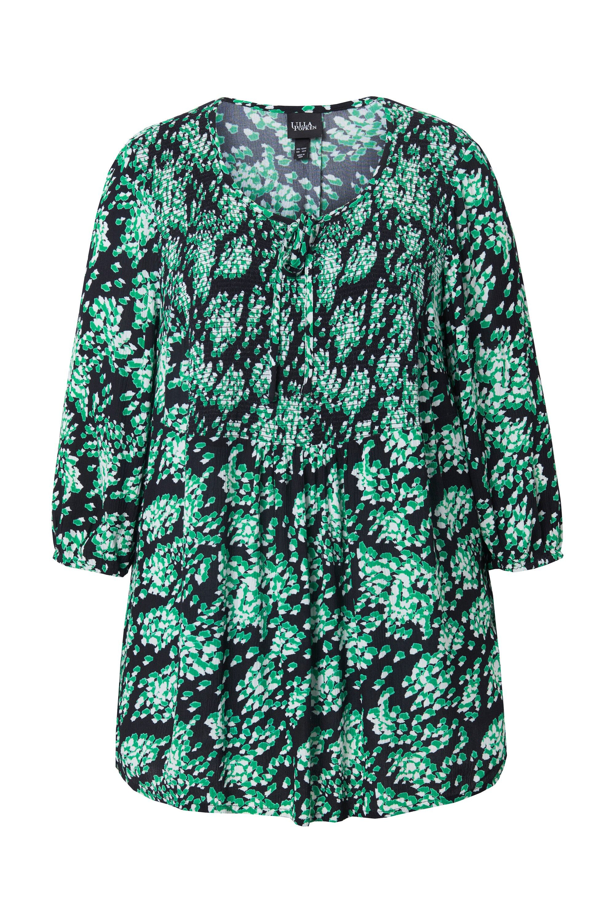 Ulla Popken Druckbluse Smokbluse Allover-Druck A-Linie günstig online kaufen
