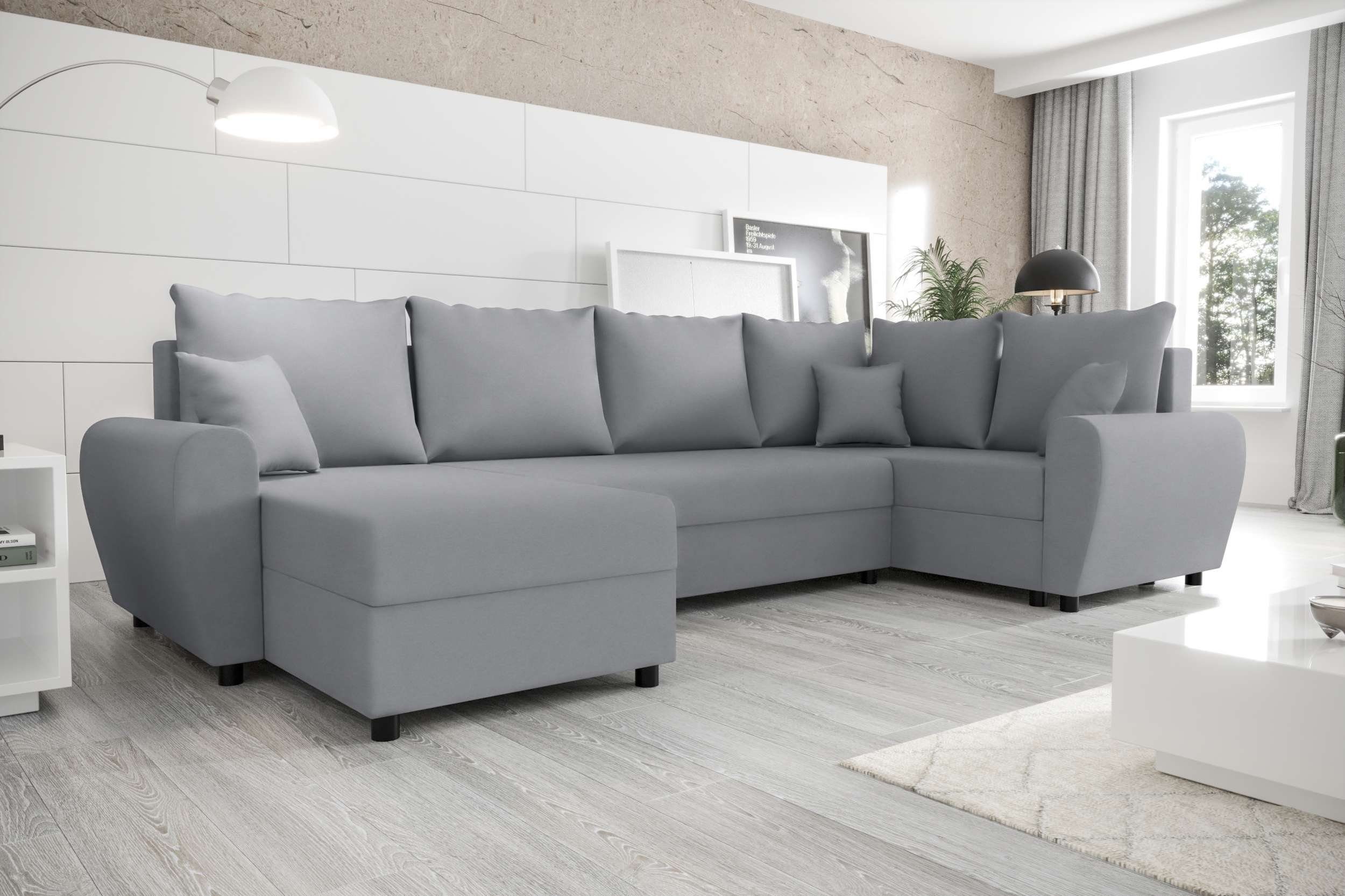 Stylefy Wohnlandschaft Haven, U-Form, Eckcouch, mit Sofa, Design Sitzkomfort, mit Bettfunktion, Bettkasten, Modern