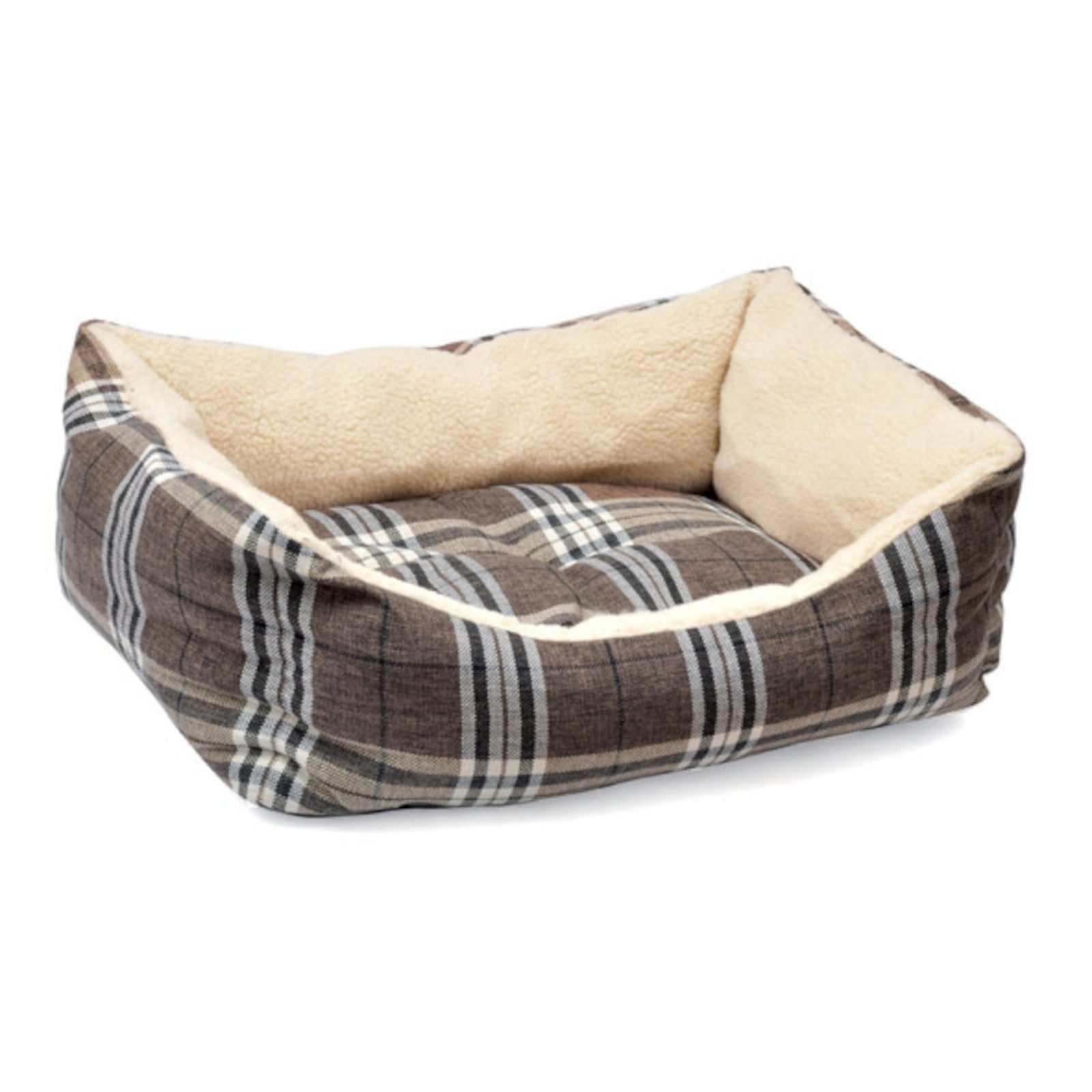 Aumüller Tierbett Plüschsofa Schottland Braun, 70 cm, kuscheliges Hundesofa