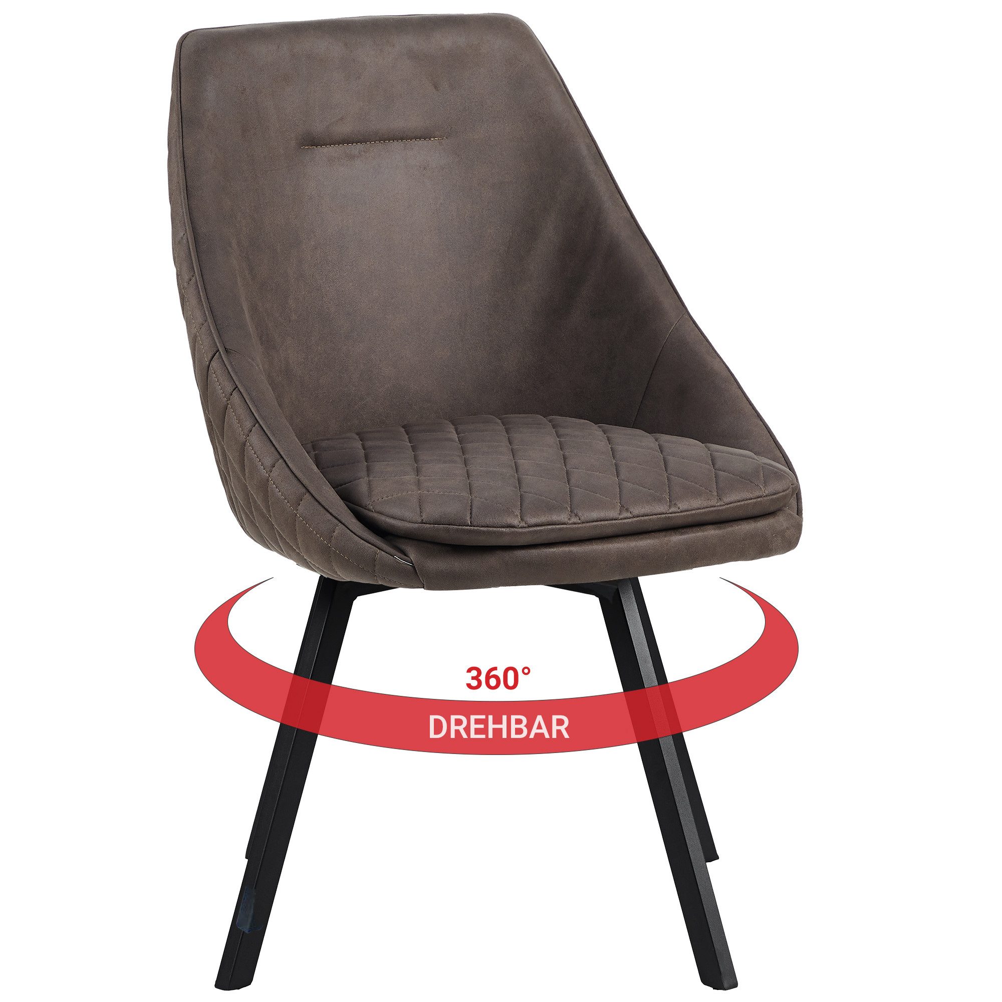 TRISENS Drehstuhl Polsterstuhl Cassiopeia (2 St), Essstuhl mit abgesteppter günstig online kaufen