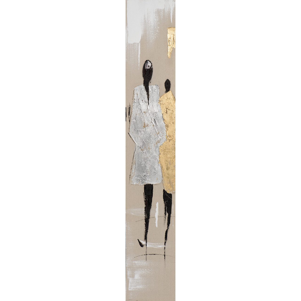 ArtUniverse Gemälde Modenschau in gold und silber 25 x 150 cm, Menschenmotiv