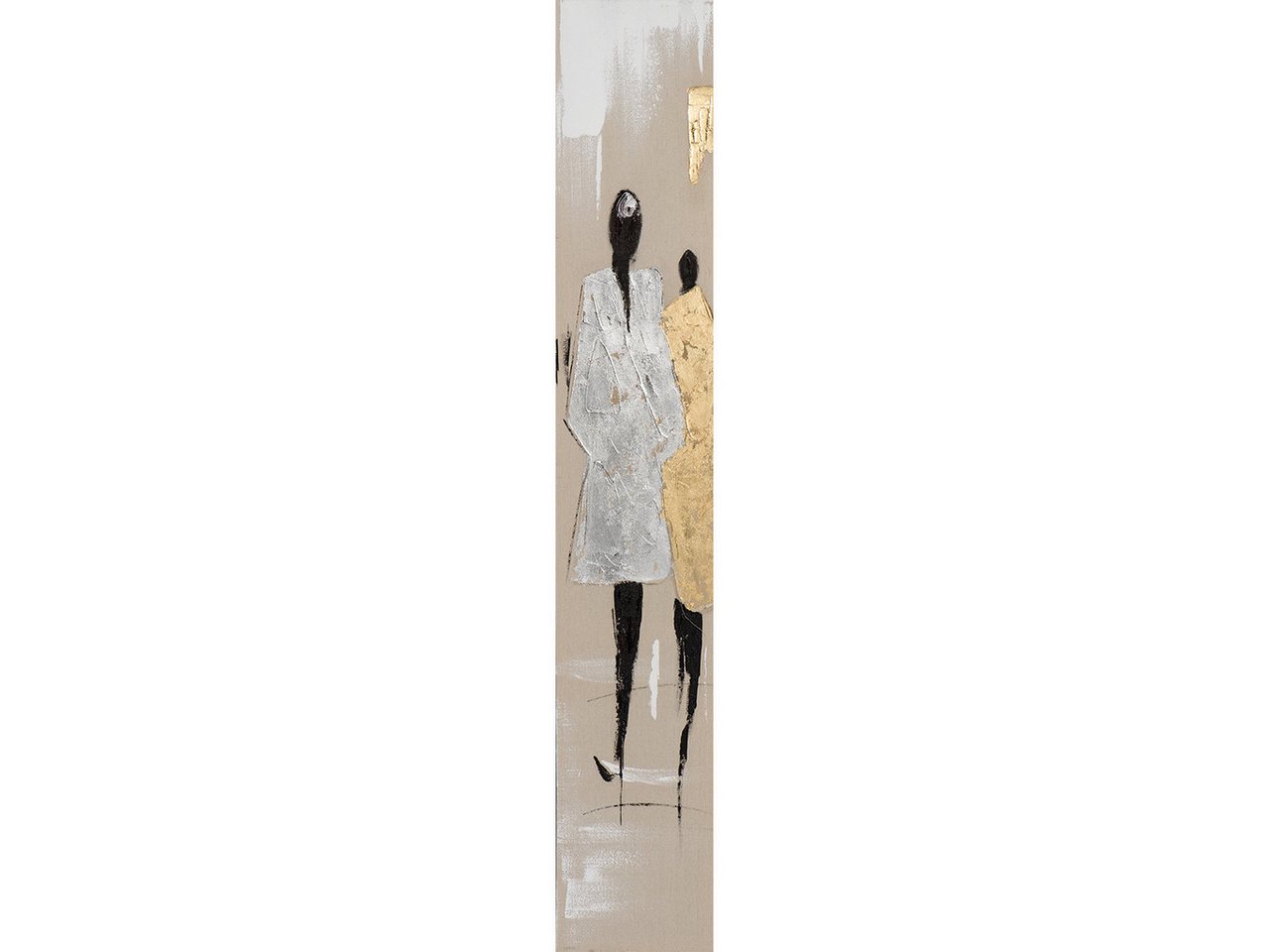 ArtUniverse Gemälde Leinwandbild Modenschau In Gold Und Silber II 25 x 150 cm, Menschenmotiv
