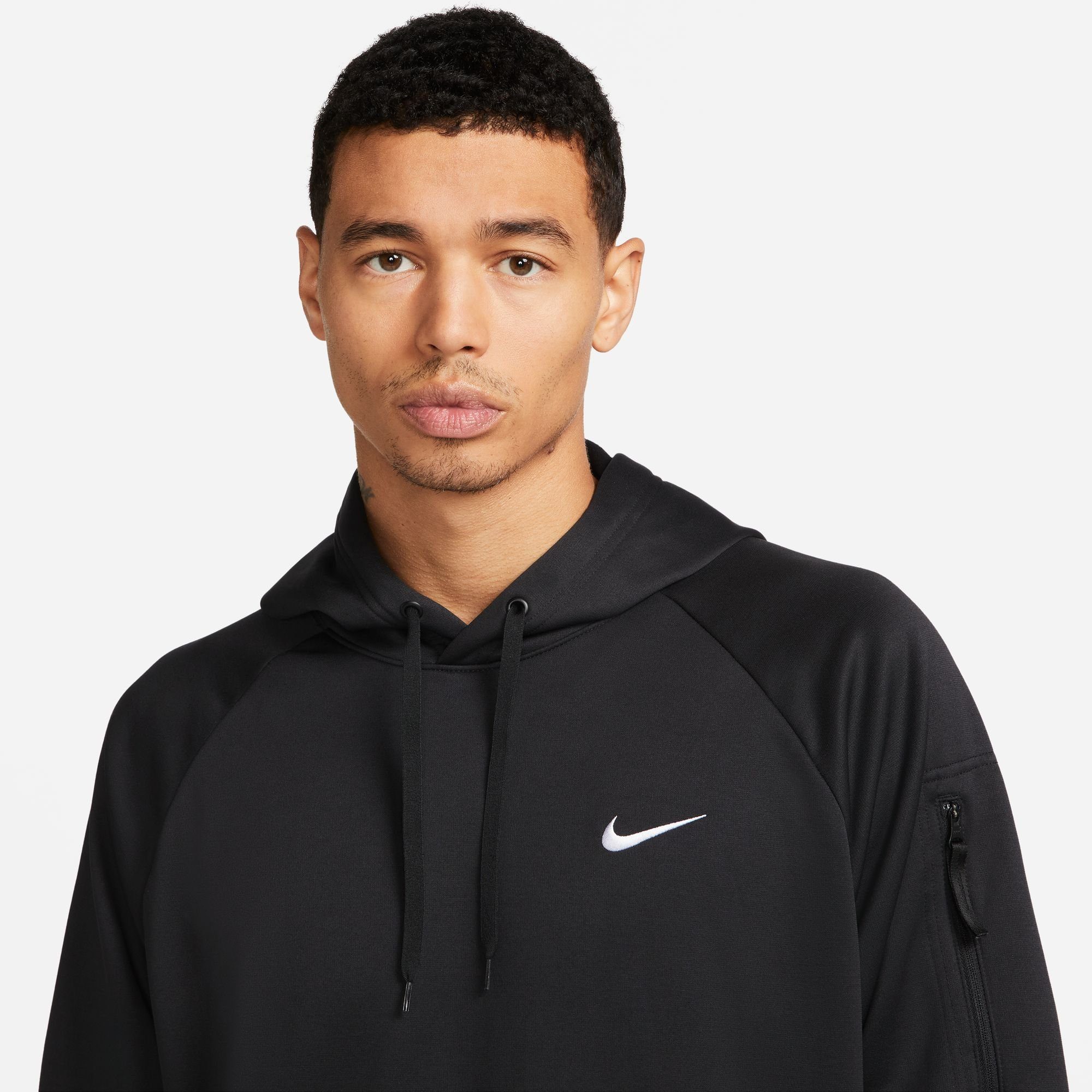 FITNESS MEN'S THERMA-FIT Kapuzensweatshirt BLACK/BLACK/WHITE PULLOVER Nike HOODIE