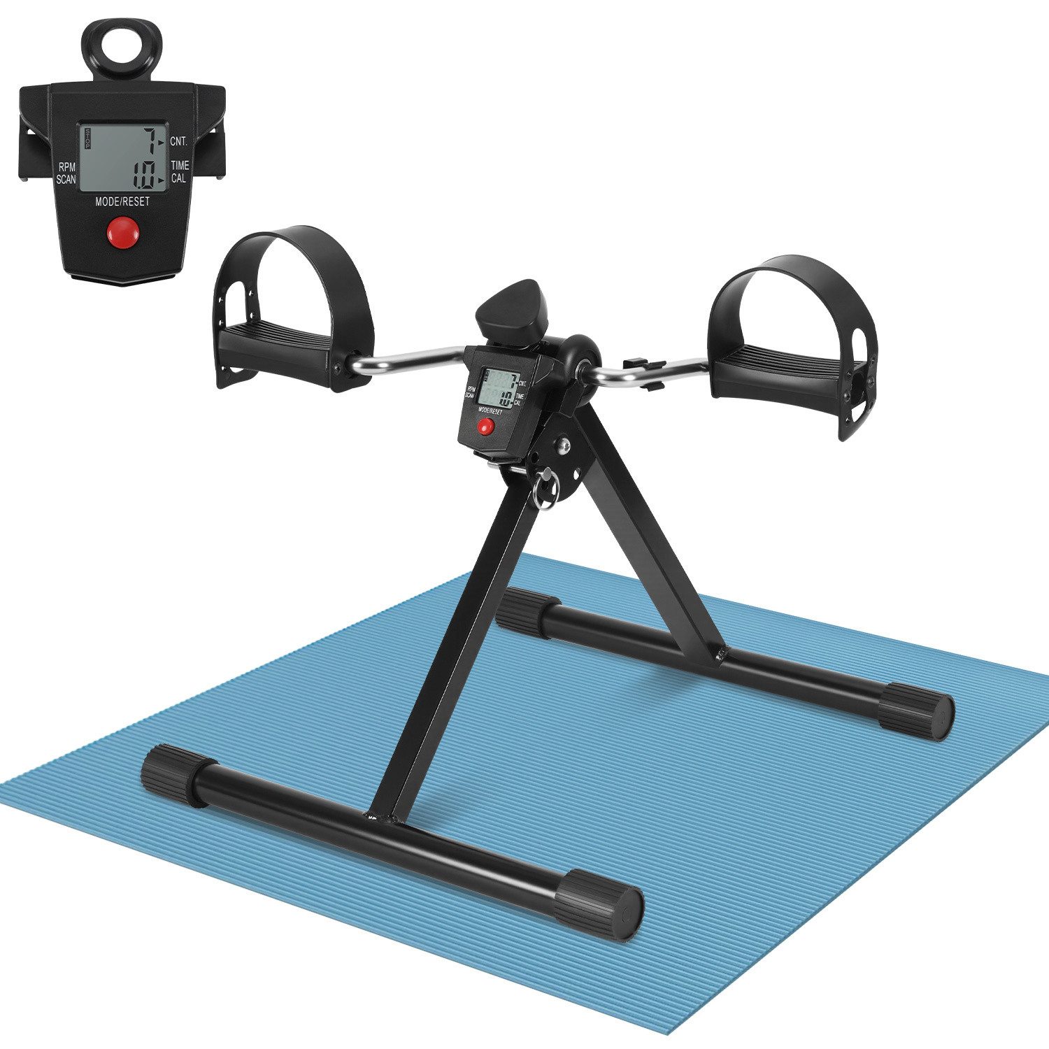 Clanmacy Mini-Heimtrainer Mini-Fahrrad Heimtrainer für Arme & Beine - Fitnessgerät 2 in 1