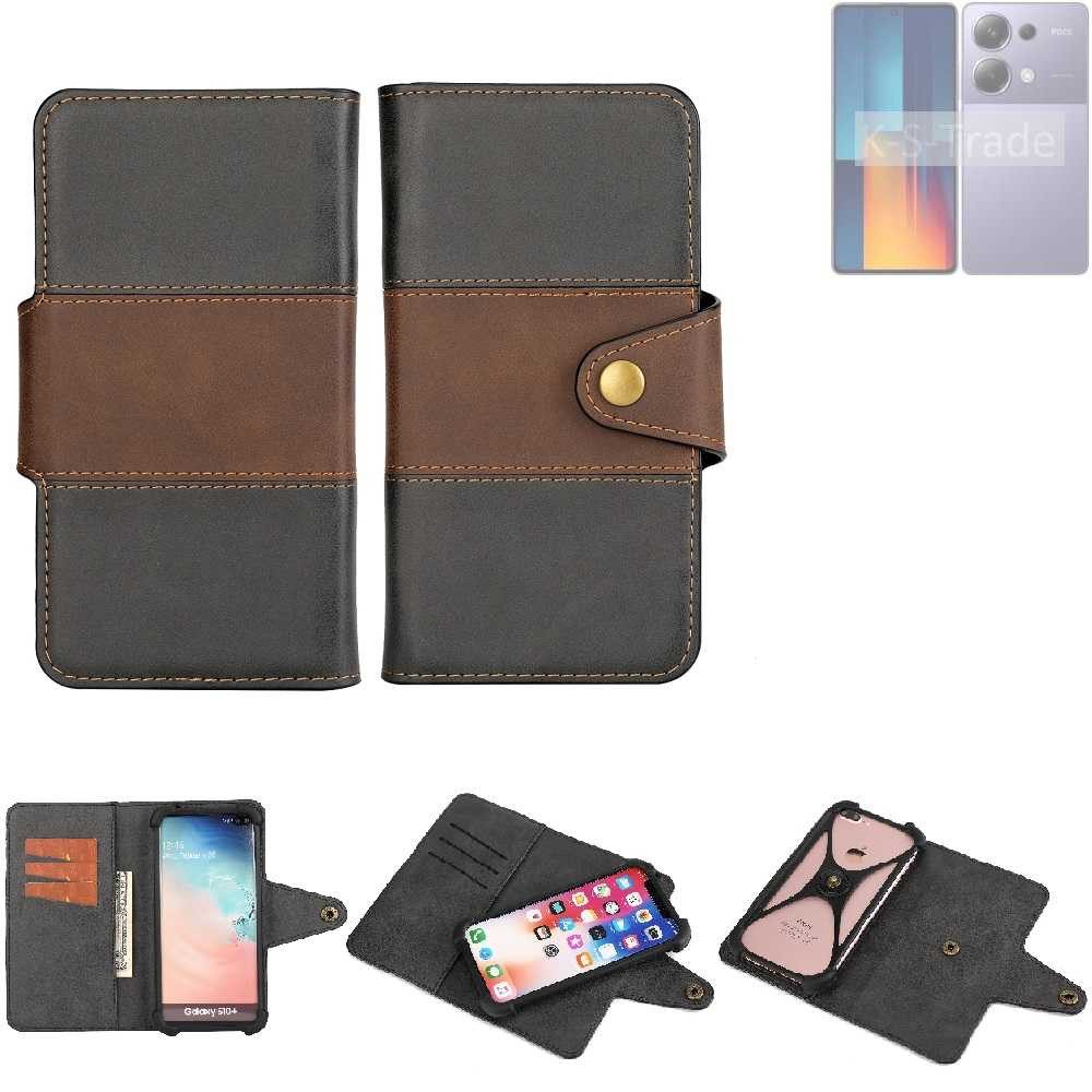 K-S-Trade Handyhülle für Xiaomi POCO M6 Pro, Handyhülle Schutzhülle Hülle Bookstyle Wallet-Case Bumper