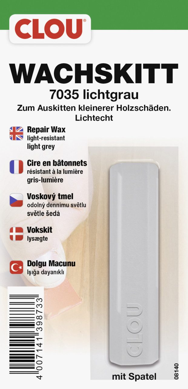 CLOU Holzlack Clou Wachskitt lichtgrau