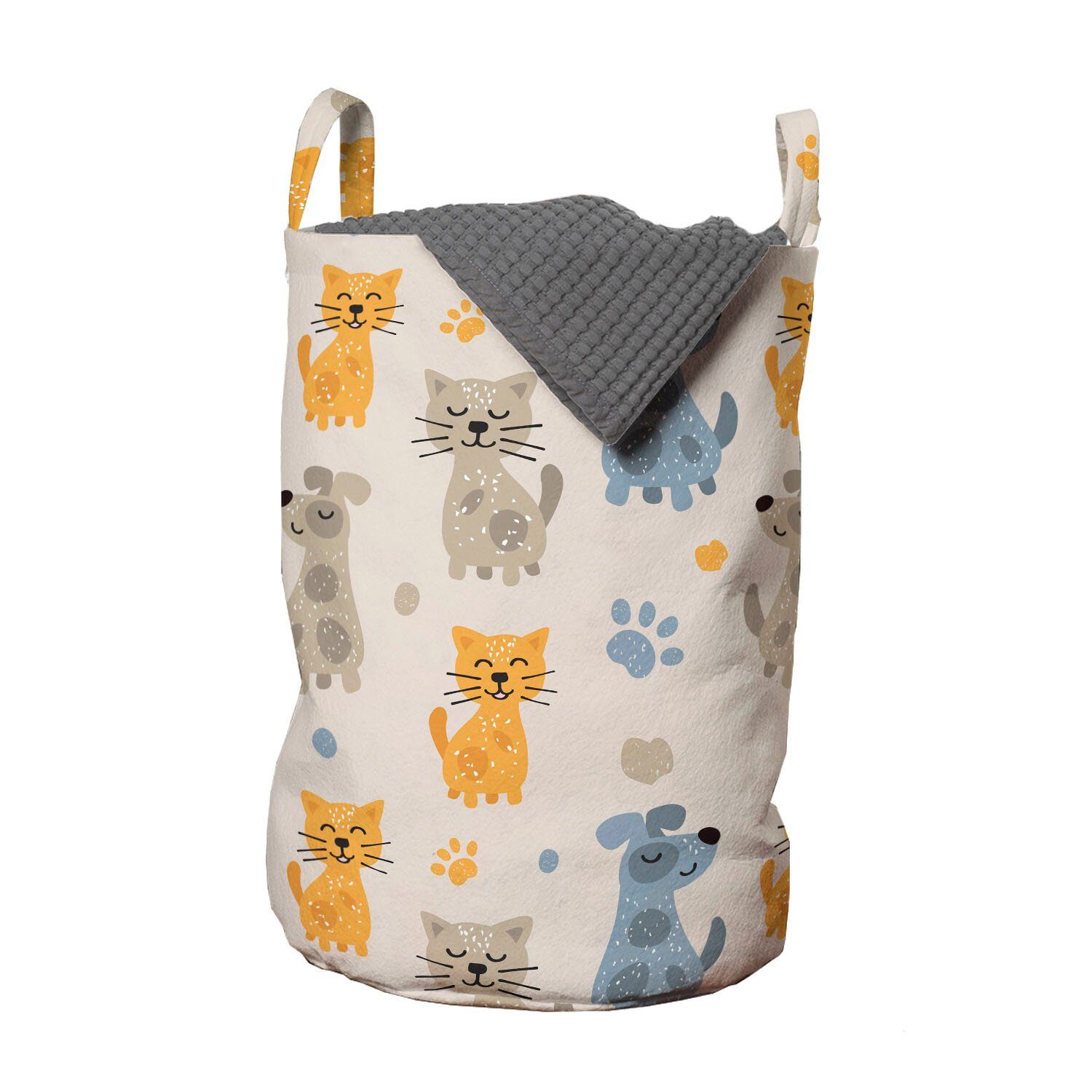 Abakuhaus Wäschesäckchen Wäschekorb mit Griffen Kordelzugverschluss für Waschsalons, Haustiere Kätzchen Welpen Freunde