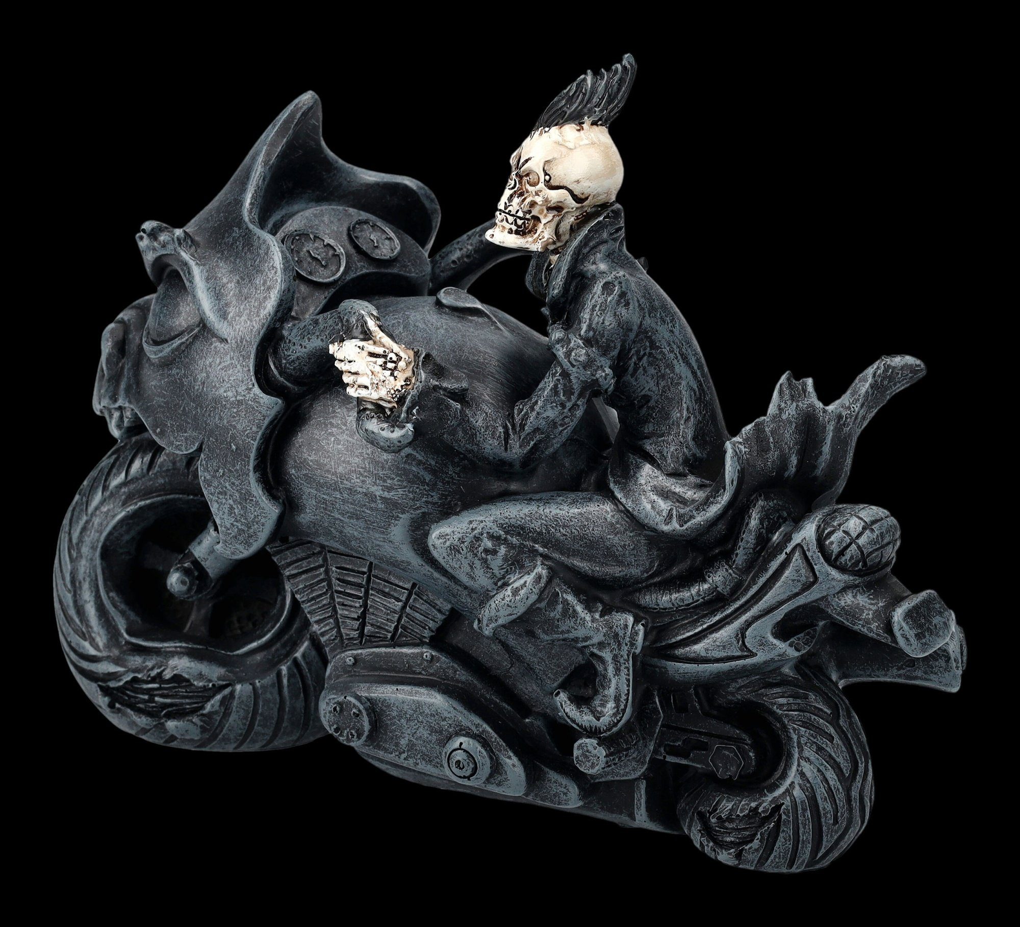 Figuren Shop GmbH Figur Dekofigur - - Fantasy Gothic Dekofigur Dekoration Skelett Ride Motorrad or Die
