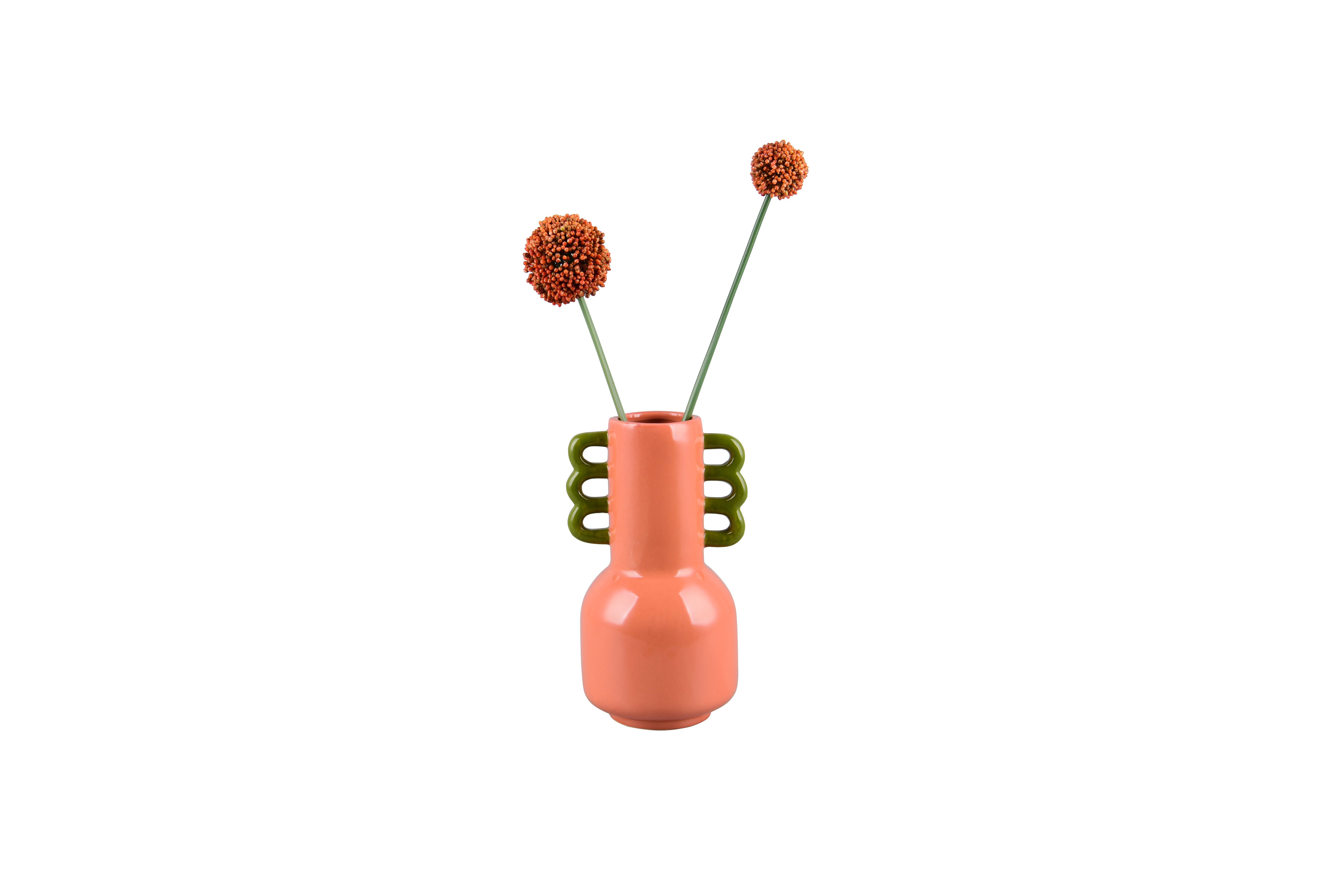furnling Dekovase Kofio (1 St), außergewöhnliche Vase aus hochwertiger Keramik, Höhe 26 cm, lachsrosa