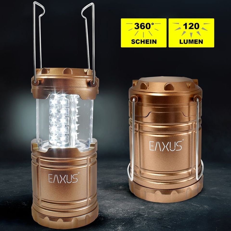 EAXUS Gartenleuchte 30 LED Campinglampe Batteriebetriebene Lampe für In- und Outdoor, LED fest integriert, Ausziehbar | Kinderlampen