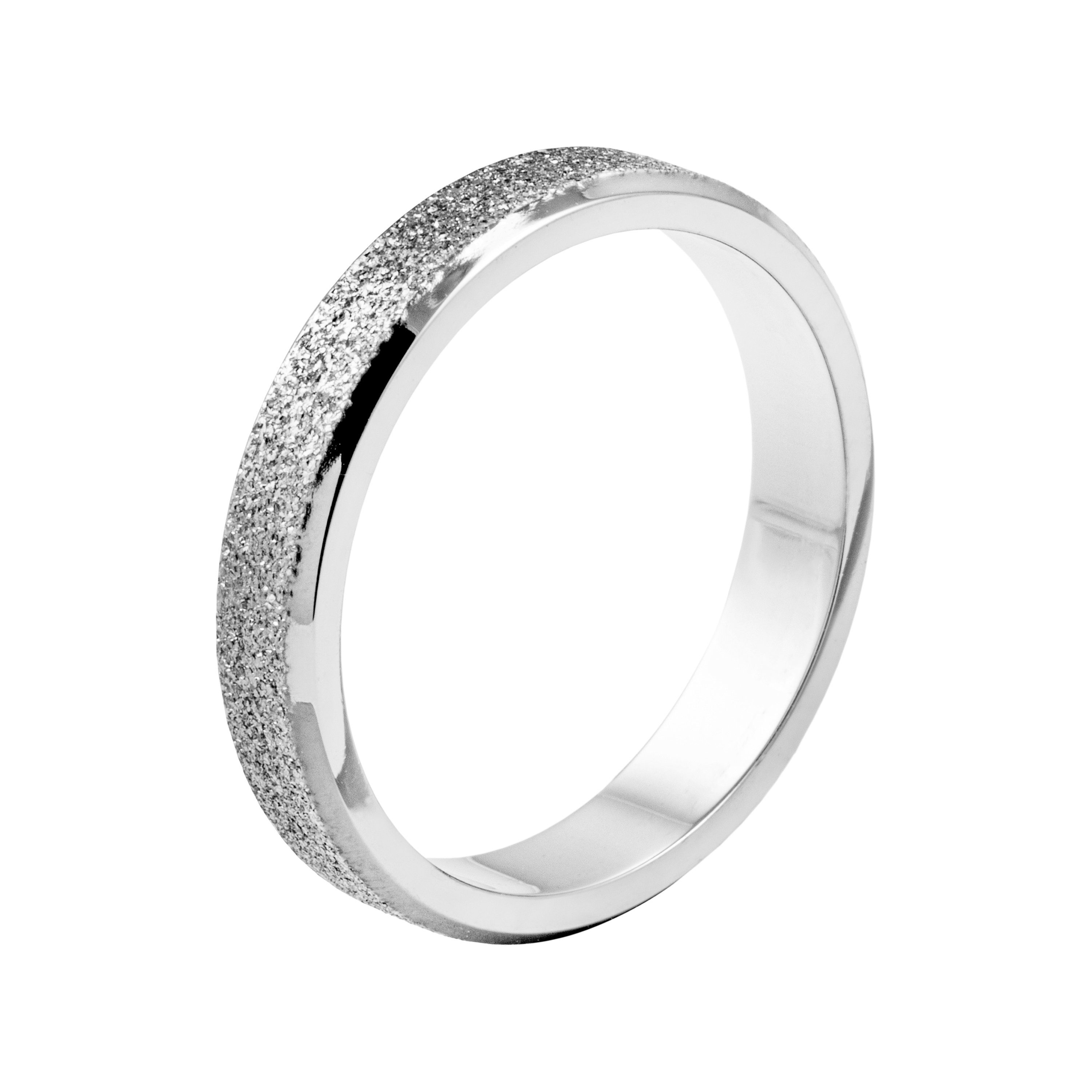 Fingerring Damen-Edelstahlring · silberfarben mit Kristalleinschlüssen · 63