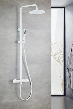 AIYA Bath Duschsystem Design aus Edelstahl Modernes und zeitloses Design, Mit Regenduschkopf und Handbrause, Hochwertiger Edelstahl