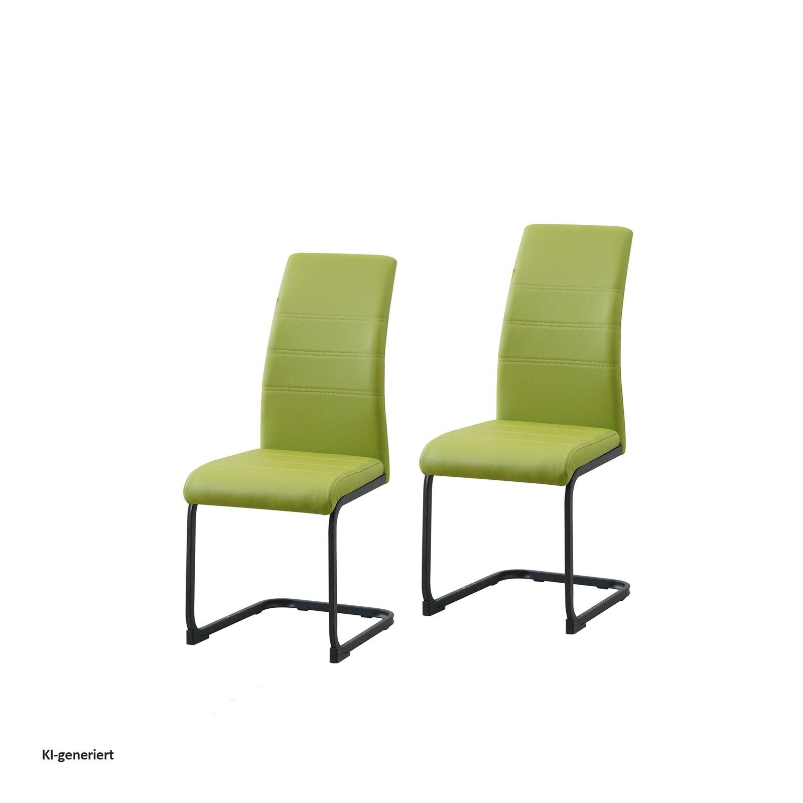 HTI-Living Freischwinger Schwingstuhl SallyP PU Grün (100% Polyurethan, 2 St), Freischwinger Esszimmerstuhl Kunstleder