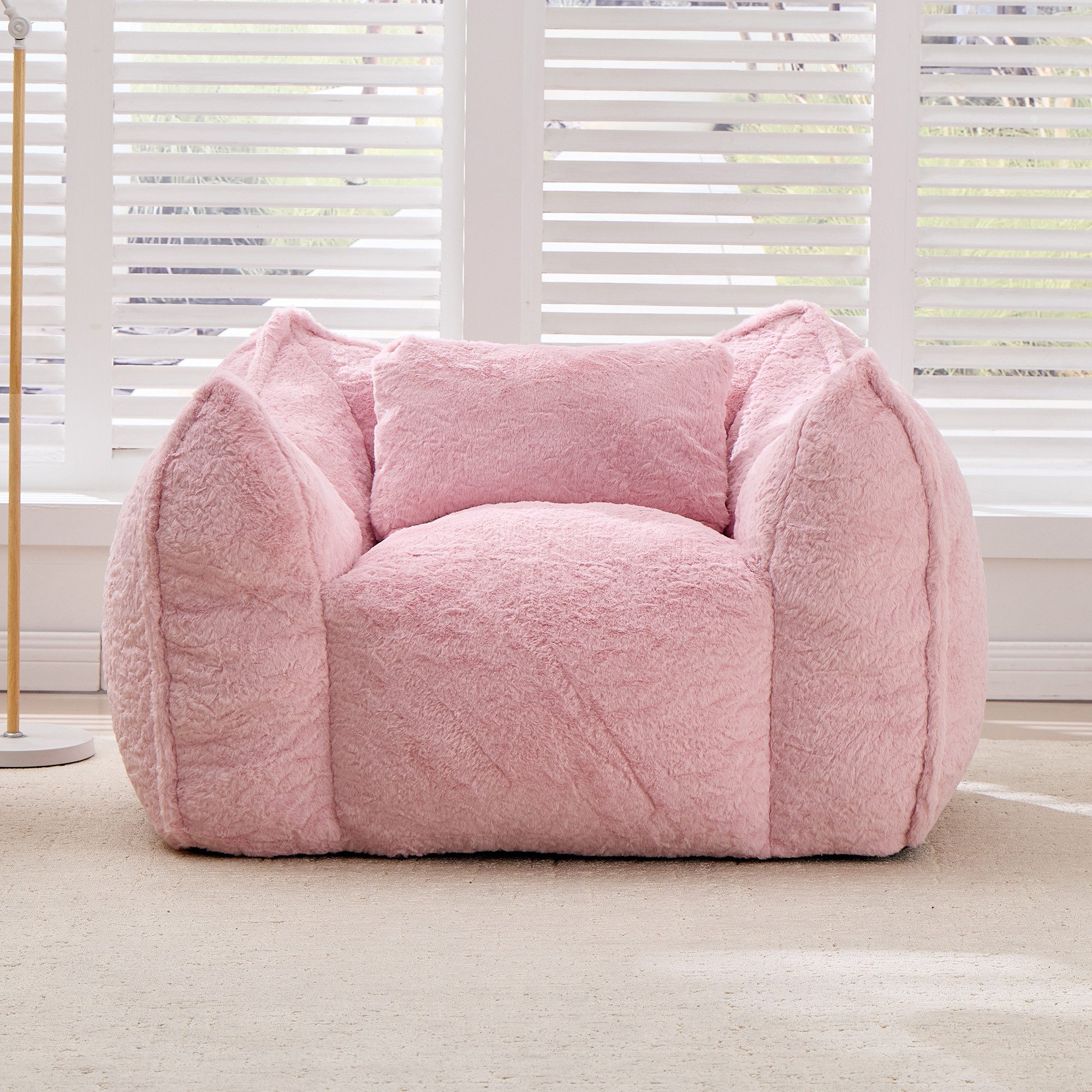 WHEELYOU Sofa WHEELYOU Loungesessel Sitzsack aus Kunstfell mit Schaumstofffüllung