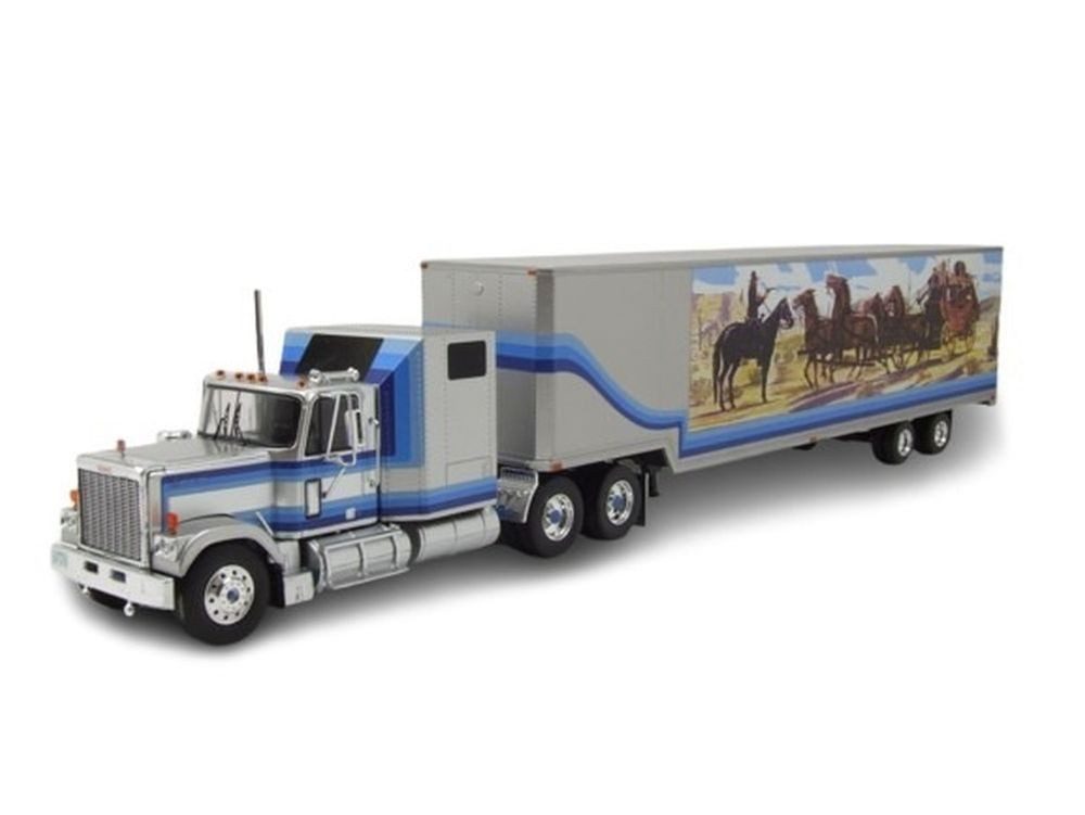 ixo Models Modellauto GMC General Koffer Sattelzug 1980 weiß blau, Maßstab 1:43