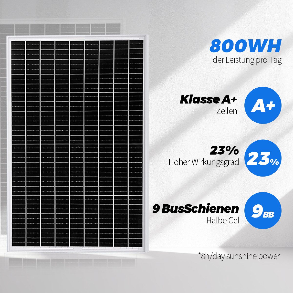 Thumbnail - Rhein Beleuchtung Solarmodul 100W Solaranlage Komplettset 12V MPPT, 100w solarpanel, (für Wohnmobil, Boot, Garten, Campi...