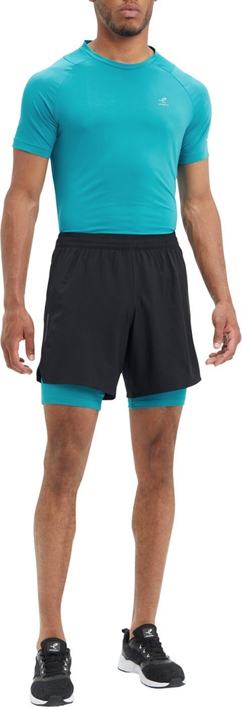 2in1 BLACK/BLUE AQUA M Crysos Energetics He.-Shorts Laufshorts