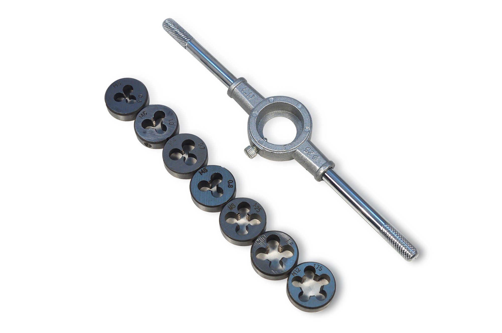 Draumet Gewindeschneideisen Schneideisen Set mit Knopf 8 Teile Schneideisenhalter Gewindeschneider, 1-tlg.