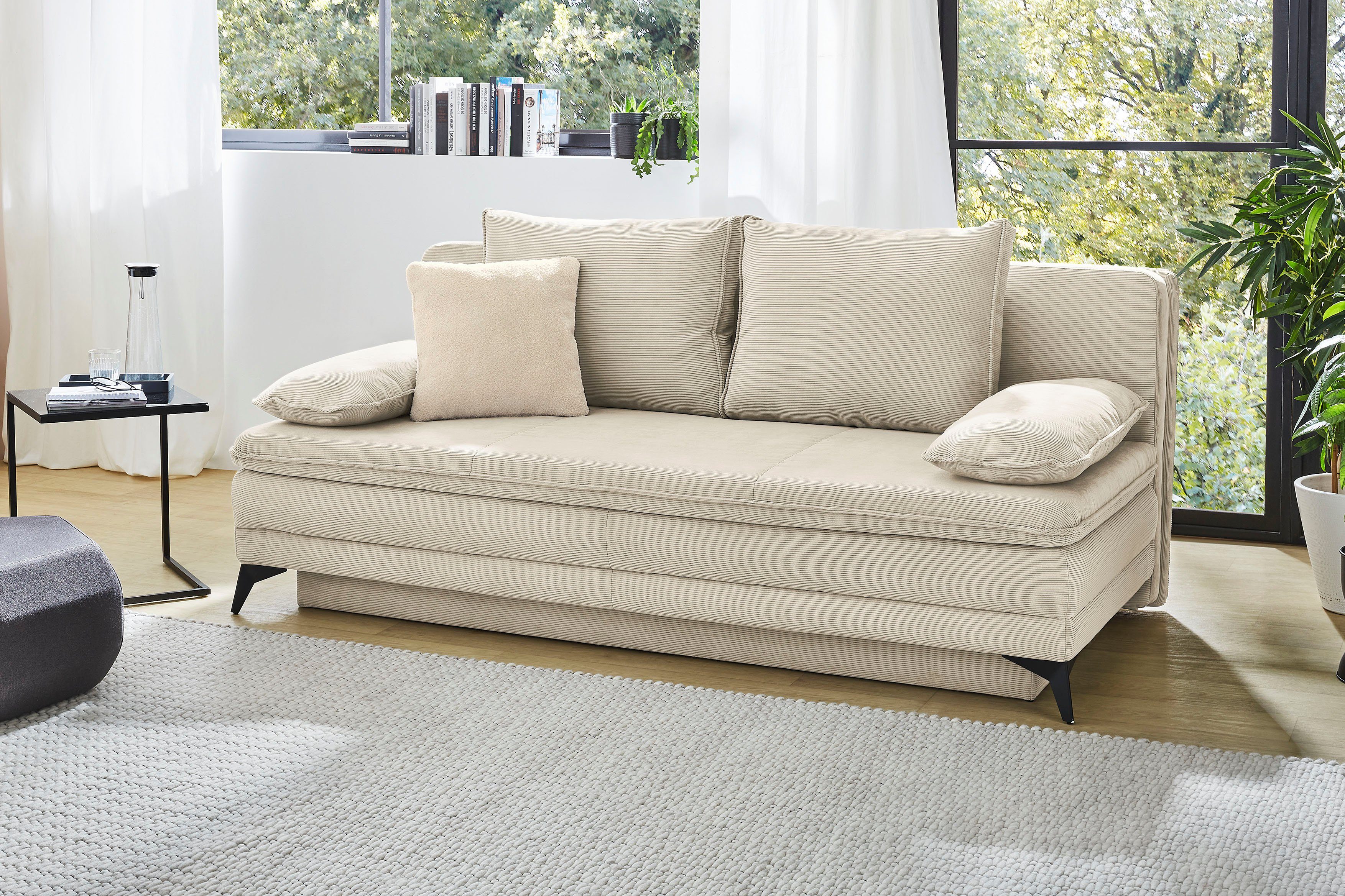 Jockenhöfer Gruppe Schlafsofa Laurin, B: 202 cm, Liegefl. 158x200 cm, Dauerschläfer, mit Schlaffunktion, Bettkasten, Kaltschaumtopper &1 Zierkissen