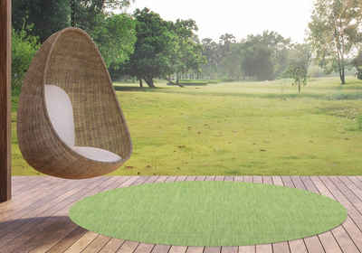 Outdoorteppich In- & Outdoor Teppich Unidesign grün, TeppichHome24, Rund