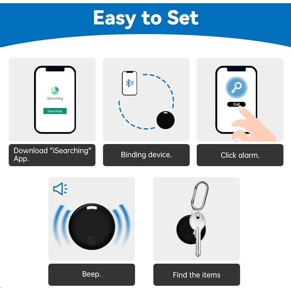 Mutoy Schlüsselfinder Key Tracker Android) Finder, / 4 iOS mit (Kompatibel Smart GPS-Tracker Stück Bluetooth