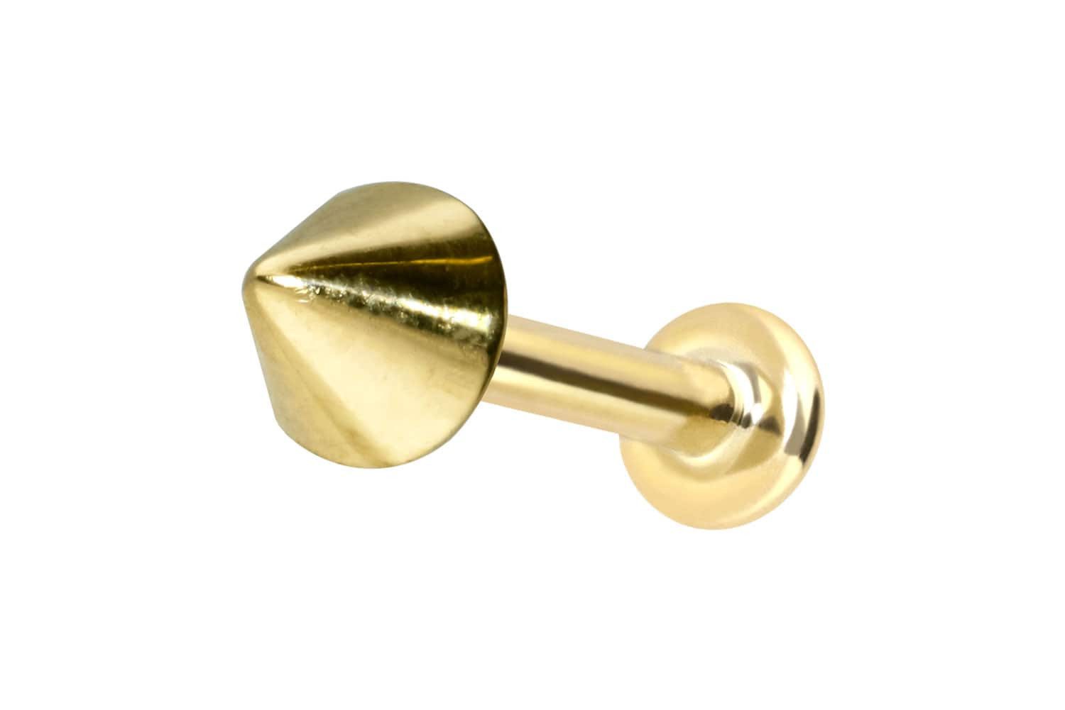 PIERCINGLINE Piercing-Set 14 Karat Gold Labret mit Innengewinde SPITZE (Labrets, 1-tlg)