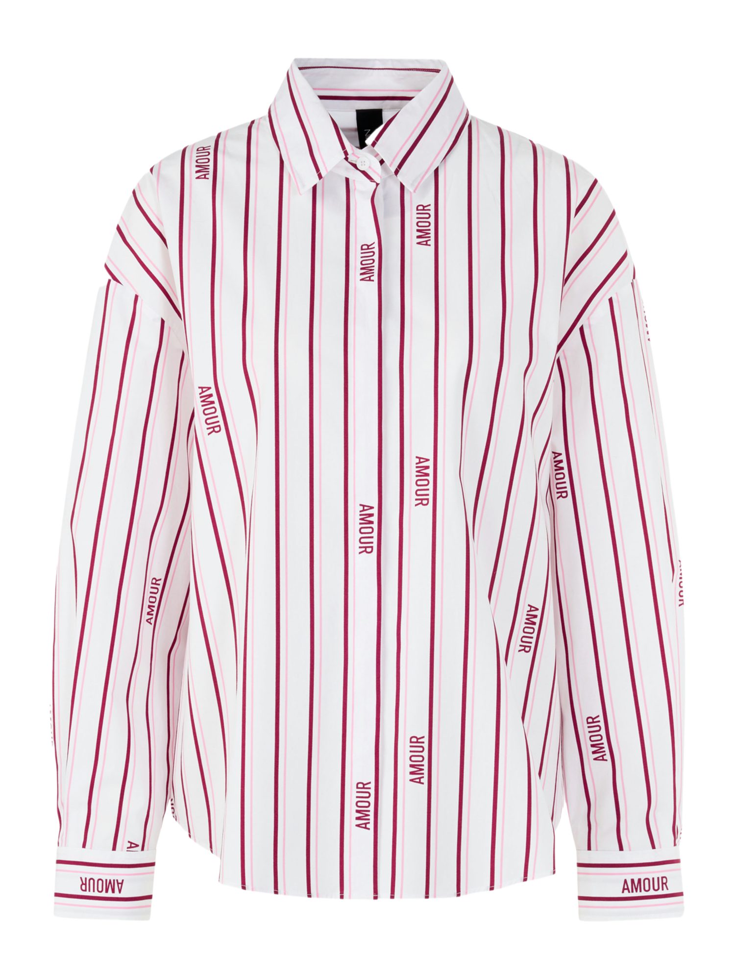 Marc Cain Langarmbluse bunt,Casual,Baumwolle,Gestreift,Hemdblusenkragen,Lang,Regular Fit