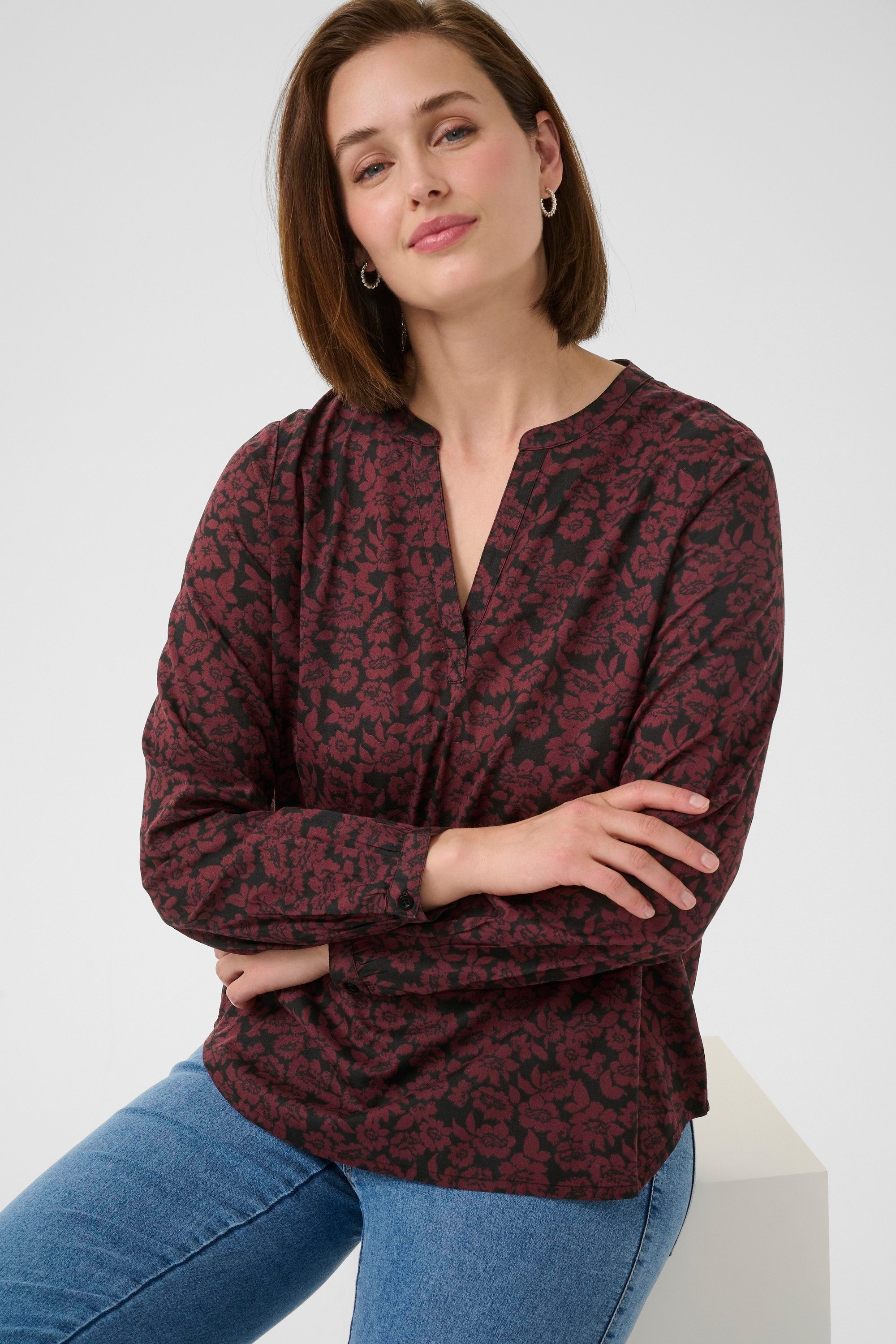 KAFFE Langarmbluse Bluse langarm KAbeathe