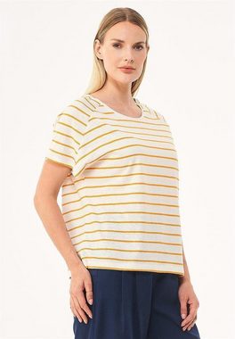 ORGANICATION T-Shirt Women's Striped T-shirt in Off White/Mango